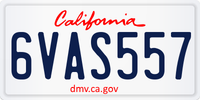 CA license plate 6VAS557