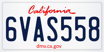 CA license plate 6VAS558