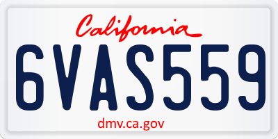CA license plate 6VAS559