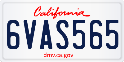 CA license plate 6VAS565