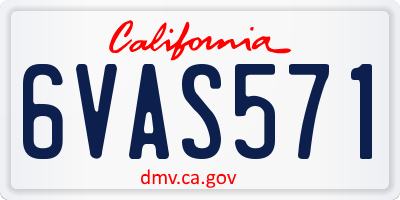 CA license plate 6VAS571