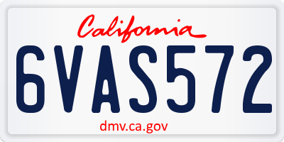 CA license plate 6VAS572
