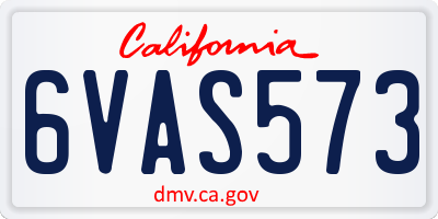 CA license plate 6VAS573