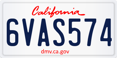 CA license plate 6VAS574
