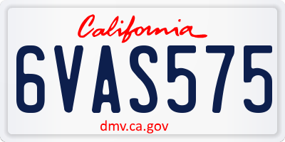 CA license plate 6VAS575