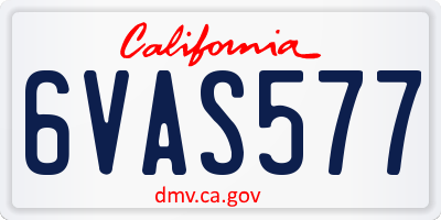 CA license plate 6VAS577
