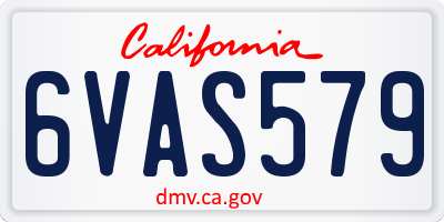 CA license plate 6VAS579