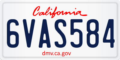 CA license plate 6VAS584