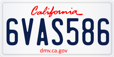 CA license plate 6VAS586