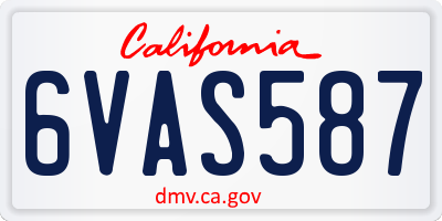 CA license plate 6VAS587