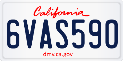 CA license plate 6VAS590