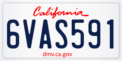 CA license plate 6VAS591