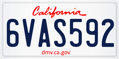 CA license plate 6VAS592