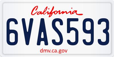 CA license plate 6VAS593