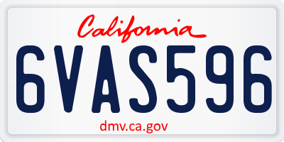 CA license plate 6VAS596