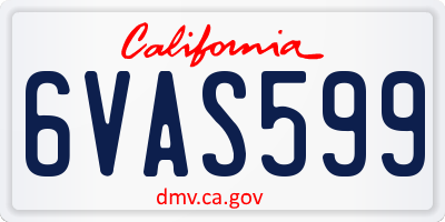 CA license plate 6VAS599