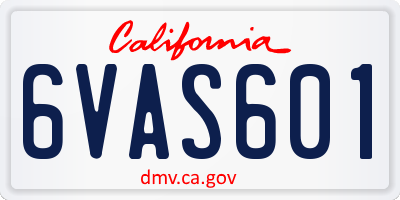 CA license plate 6VAS601