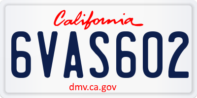 CA license plate 6VAS602