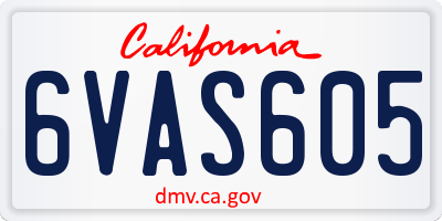 CA license plate 6VAS605