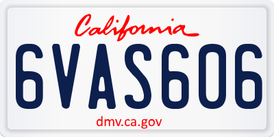 CA license plate 6VAS606