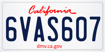 CA license plate 6VAS607