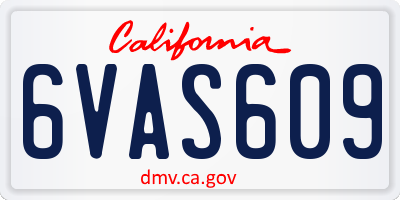 CA license plate 6VAS609