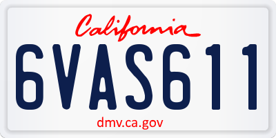 CA license plate 6VAS611
