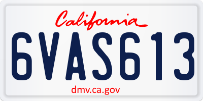 CA license plate 6VAS613