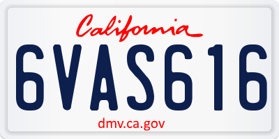 CA license plate 6VAS616