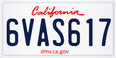 CA license plate 6VAS617