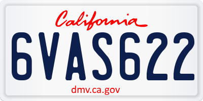 CA license plate 6VAS622