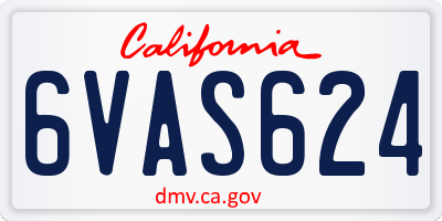 CA license plate 6VAS624