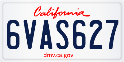 CA license plate 6VAS627