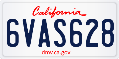 CA license plate 6VAS628