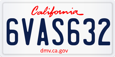 CA license plate 6VAS632