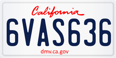 CA license plate 6VAS636