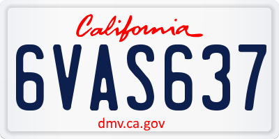CA license plate 6VAS637