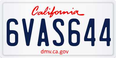 CA license plate 6VAS644