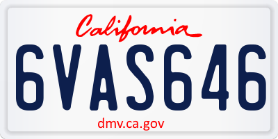 CA license plate 6VAS646