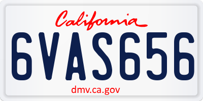 CA license plate 6VAS656
