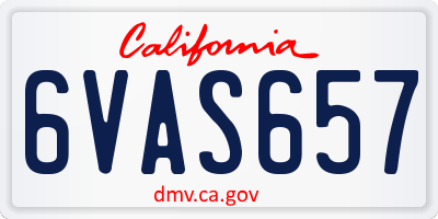CA license plate 6VAS657