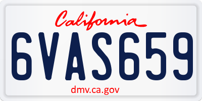 CA license plate 6VAS659