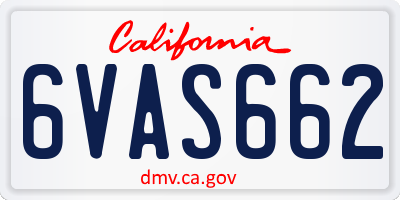 CA license plate 6VAS662
