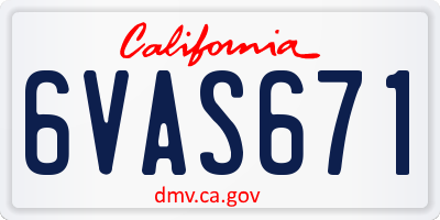 CA license plate 6VAS671