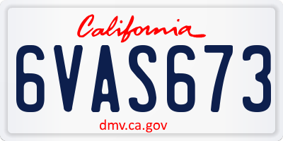 CA license plate 6VAS673