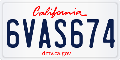 CA license plate 6VAS674