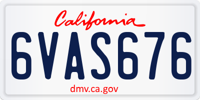 CA license plate 6VAS676