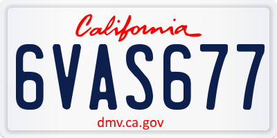 CA license plate 6VAS677