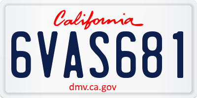 CA license plate 6VAS681