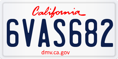 CA license plate 6VAS682